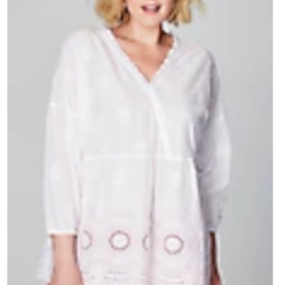 J.Jill Embroidered-Eyelet V-Neck Top - Picture 2 of 8